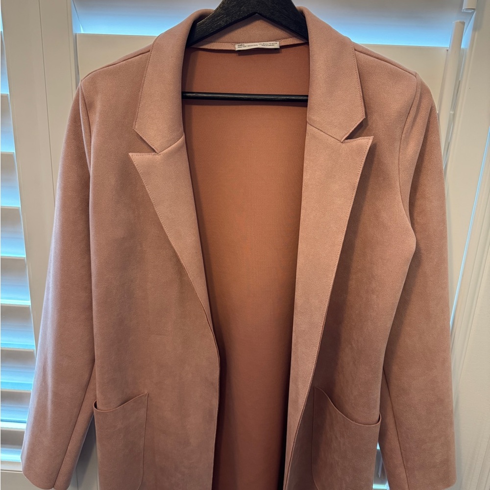 Zara Pink Blazer Unstructured Suit Jacket